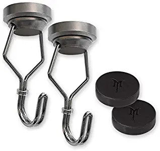 SwivelMag Heavy Duty Scratch Proof Magnetic Hooks - Strong Swivel Hook Magnets - Best for Refrigerator, Coat Hanger, Kitchen & BBQ Grill Tools, RV, Cruise Ship, Tools, Whiteboard, Locker, Steel Shelf