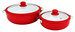 IMUSA USA CHI-80684 Ceramic Nonstick Caldero Set 2-Piece, Red