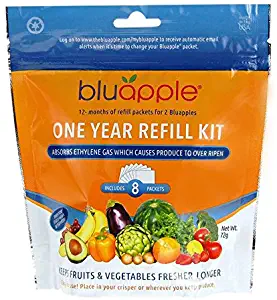 Bluapple One-Year Refill Kit 8 packets for two Bluapples for one year keeps produce fresh longer extends the life of produce! Organic, saves money