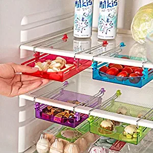 Multipurpose Fridge Storage Sliding Drawer Freezer Storage Shelf Refrigerator Organizer Space Saver Shelf by Unknown
