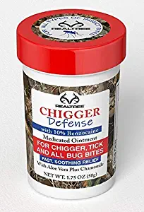 Realtree Chigger Defense - Bug Bite Itch Relief, Soothing Treatment for Mosquito, Red Bug, Flea, Horse Fly, Bee and Jelly Fish Stings 10% Benzocaine Insect bite and Sting Relief