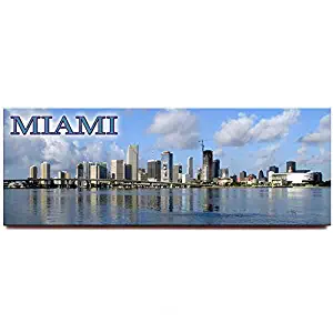 Miami Skyline panoramic fridge magnet Florida travel souvenir