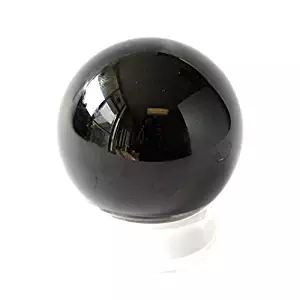 JIC Gem Natural Black Obsidian Sphere Ball Fengshui Healing Decoration (2.2", 55mm)