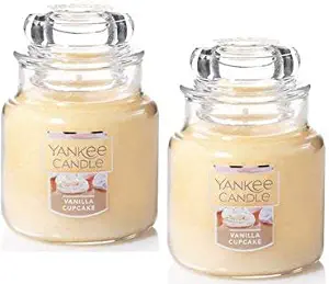 Yankee Candle 2 Pack Small Classic Jar Candle Vanilla Cupcake 3.7 Oz.
