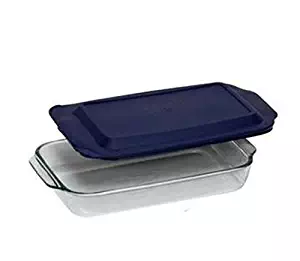 PYREX 3QT Glass Baking Dish with Blue Cover 9" x 13" (Pyrex)
