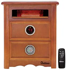 Dr Infrared Heater DR999, 1500W, Advanced Dual Heating System with Nightstand Design, Furniture-Grade Cabinet, Remote Control