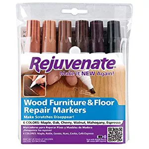 Rejuvenate Wood Furniture & Floor Repair Markers Make Scratches Disappear in Any Color Wood -Combination of 6 Colors; Maple, Oak, Cherry, Walnut, Mahogany, Espresso