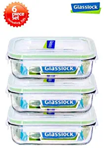 Glasslock Food-Storage Container with Locking Lids and Microwave Safe - Rectangular 14 Ounces