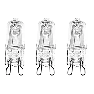 (3)-Bulbs Anyray Compatible Replacement Halogen bulb for Microwave Kitchenaid W10709921 Surface Light Bulb 25W