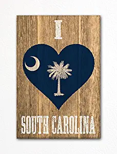 I Love South Carolina Flag Heart Fridge Magnet