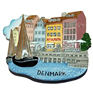 Nyhavn Harbor Copenhagen Denmark, High Quality Resin 3d Fridge Magnet