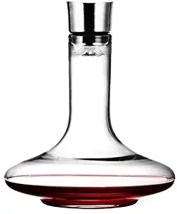 Lead-Free Premium Crystal Glass Red Wine Decanter,1.8L Red Wine Carafe Wine Decanter With Built-in-aerator,Stainless Steel Pourer Lid,Filter