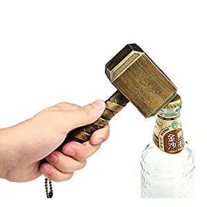 Bayram Thor Hammer Bottle Opener | Beer Opener Big Bar Wine Mjolnir Bronze 16.5x7cm (Bronze)