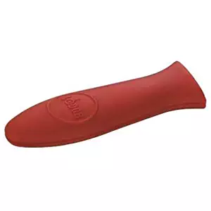 Lodge Silicone Hot Handle Holder - Red Heat Protecting Silicone Handle for Lodge Cast Iron Skillets with Keyhole Handle