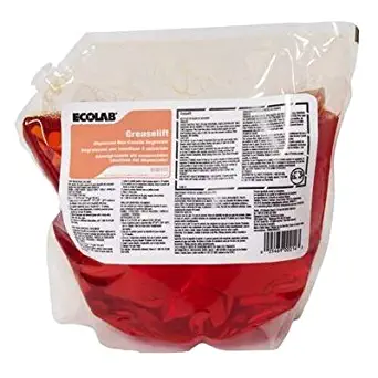 Ecolab 6100155 GREASELIFT Dispensed Non-Caustic Degreaser 2 Liter Bladder/Bag - One (1) Unit Per Order