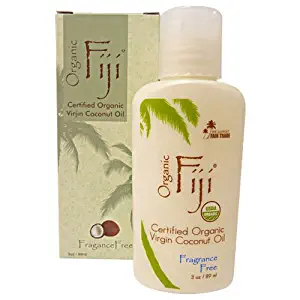 Organic Fiji Virgin Fragrance Free Coconut Oil, 3 Ounce