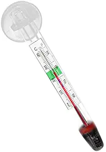 Fan-Ling New Aquarium Fish Tank Water Temperature,Thermometer with Suction Cup,0~40 ℃,10.5cm,Glass Material Aquarium Thermometer,Clearly Readable