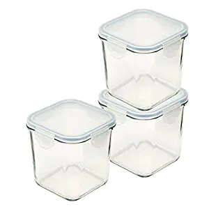 Glasslock RP530 Square Oven Safe Food Glass Container, 920ML (31Ounce), Set of 3