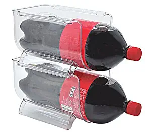 Fridge Organizer Stacking Bins for 2 Liter Soda Bottles, Juice, Liquor, Wine - Shatter Resistant