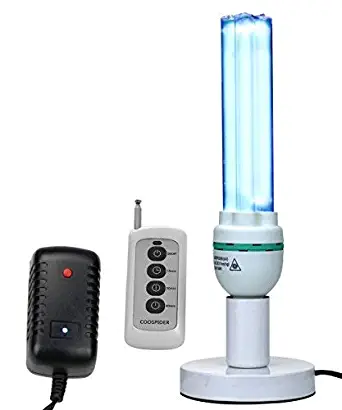 UV Germicidal Light Remote Control Timer 36 Watt Table Lamp Disinfection Air Ozone & Free UVC Light. (UVC Lamp Ozone Free)