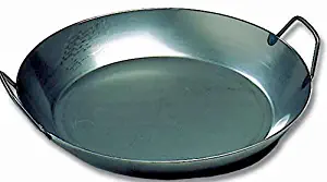 Matfer Bourgeat 062051 Black Steel Paella Pan, 14 1/8" Diameter
