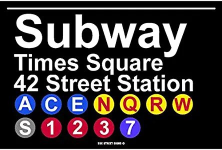 Subway Times Square 42 Street Station NYC Aluminum Tin Metal Poster Sign Wall Decor 12x18
