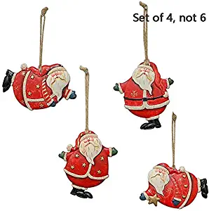 WHY Decor Cute Resin Santa Claus Tree Ornament Decorative Hanging Santa ClausDecoration Santa Claus ornament Xmas Ornament Holiday Decor for Home Party Set of 6