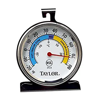 Taylor 9000053 5924 Classic Refrigerator / Freezer Analog Extra-Large Dial Thermometer