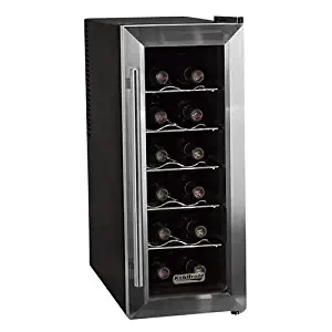Koldfront TWR121SS 12 Bottle Stainless Steel Slim-Fit Freestanding Thermoelectric Wine Cooler