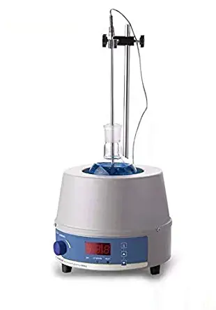 Digital Magnetic Stirrer Heating Mantle 500ml, 0~1400rpm, 250W, Max 450℃(842℉), with Support Stand and Temp Probe,One Year Warranty
