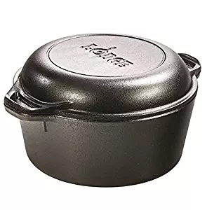 Lodge L8DD3 Double Dutch Oven and Casserole with Skillet Cover, 5-Quart Packuart, 2-