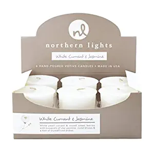 Northern Lights Candles Fragrance Palette 6Pc Votive Box, White Currant & Jasmine
