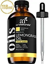 ArtNaturals 100% Pure Lemongrass Essential Oil - (4 Fl Oz / 120ml) - Undiluted Therapeutic Grade - Soothe Clease and Purify