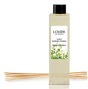 LOVSPA Lively Mandarin Tangelo Reed Diffuser Oil Refill with Replacement Reed Sticks | Scent for Kitchen or Bathroom, 4 oz | Made in The USA