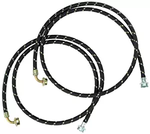 Whirlpool 8212638RP 6-Foot Industrial Braided Fill Hose with 90 Degree Elbow, 2-Pack