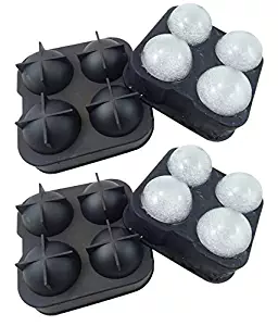 Z Zicome Silicone Ice Ball Mold Tray Maker Set of 2 - Large 8 X 4.5cm Ice Balls for Wiskey Cocktail Drink