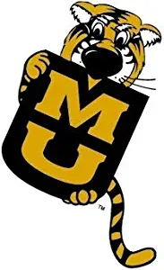 4 inch Truman The Tiger Decal MU University of Missouri Mizzou Tigers M Logo MO Removable Wall Sticker Art NCAA Home Room Decor 3 1/2 by 4 inches