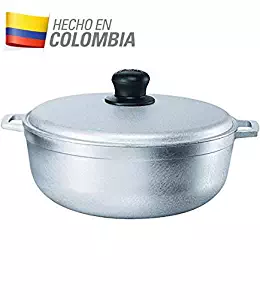 IMUSA USA GAU-80508 Jumbo Traditional Aluminum Colombian Natural Caldero 17.9-Quart, Silver