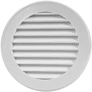 Round Soffit Vent - Air Vent Louver - Grille Cover - Built-in Fly Screen Mesh - HVAC Ventilation Plastic) (5 inch)