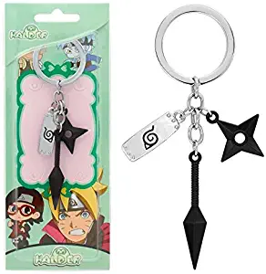 Shuriken Kunai Headband of Ninja Metal Pendants Keychain Hanging Charms