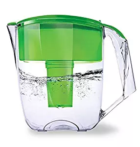 Ecosoft Water Filter Pitcher Jug - BPA-Free - Commercial Grade Ecomix Filter Cleaners with 2 Free Cartridges, for Home & Office Filtration, Green