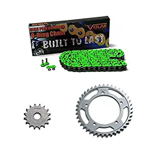 Volar O-Ring Chain and Sprocket Kit - Green for 2008-2010 Kawasaki Ninja ZX10R