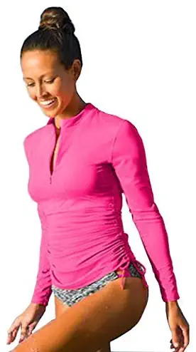 Women's UV Sun Protection Long Sleeve Rash Guard Wetsuit Swimsuit Top