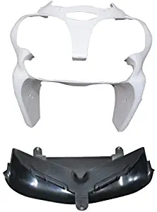 Zxmoto Unpainted Front Cowl nose fairing with Upper Splash Guard Bodywork kit for 00-02 KAWASAKI NINJA 636 ZX-6R 600 2000 2001 2002