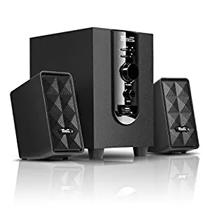 Klip Xtreme AcoustiXFusion III 2.1 Stereo Speakers with USB and SD Card Playback-Subwoofer with Bass & Media controls-40Watt Peak Power-20W RMS-3.5mm Connector-Great for Computer,Laptop,Media Center