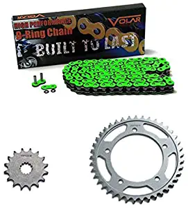 Volar O-Ring Chain and Sprocket Kit - Green for 2006-2007 Kawasaki Ninja ZX10R