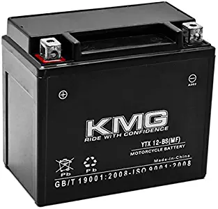 KMG Battery For YTX12-BS Sealed Maintenance Free Battery High PerFormance 12V SMF OEM Replacement Powersport Motorcycle ATV Scooter