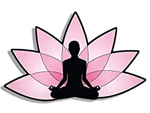 MAGNET 3x5 inch Pink Lotus Flower Shaped PADMASANA Pose Sticker -yoga yogi logo namaste Magnetic vinyl bumper sticker sticks to any metal fridge, car, signs