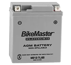 BikeMaster AGM Platinum II Battery MS12-7L-BS For Kawasaki EX250 Ninja 250R 1995-2007