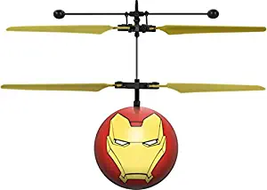 Marvel Heros Flying Copter - Fun Hand Control Levitating Heli Ball - Figure Flies up to 15 Feet for Indoor RC fun! (Iron-Man Ball)